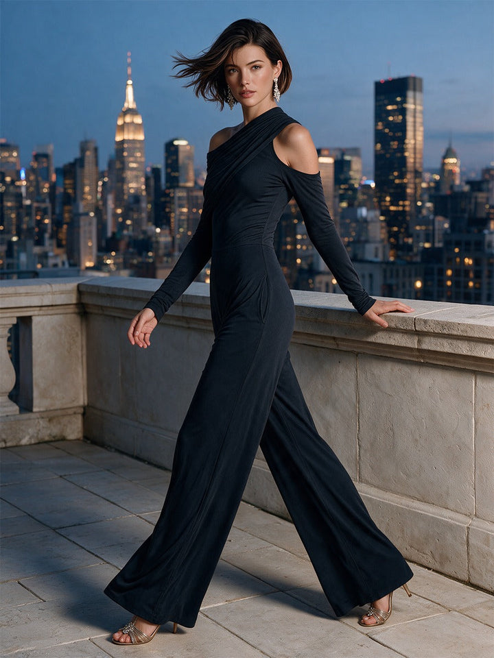 Dafne™ | Elegante Jumpsuit met Eén Schouder en Wijde Pijpen