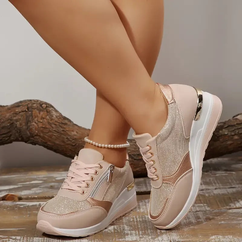 Julia | Orthopedische Sneakers met Veters en Zijsluiting