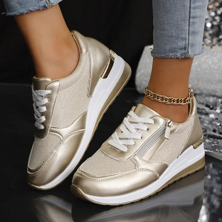Julia | Orthopedische Sneakers met Veters en Zijsluiting