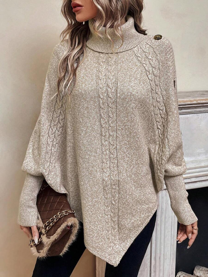 Alexis™ | Asymmetrische Poncho met Hoge Hals