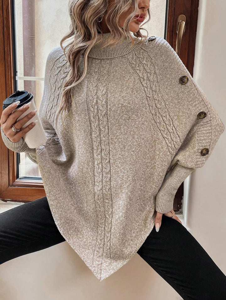 Alexis™ | Asymmetrische Poncho met Hoge Hals