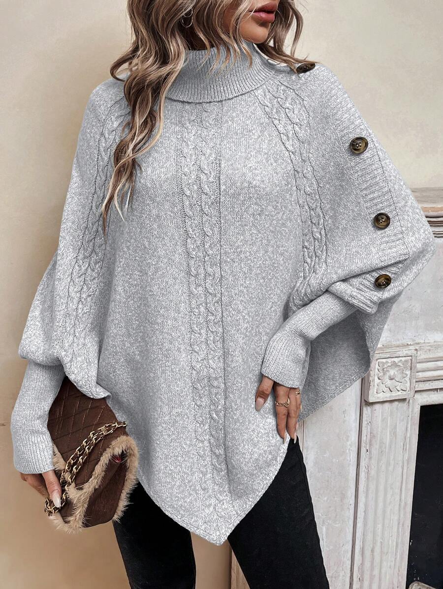 Alexis™ | Asymmetrische Poncho met Hoge Hals
