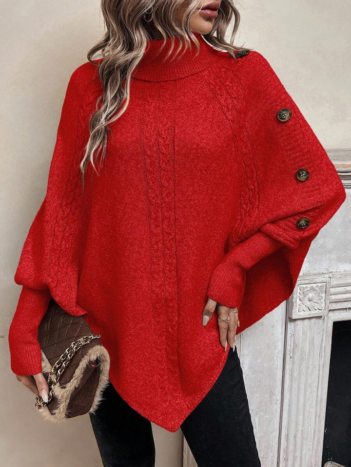 Alexis™ | Asymmetrische Poncho met Hoge Hals