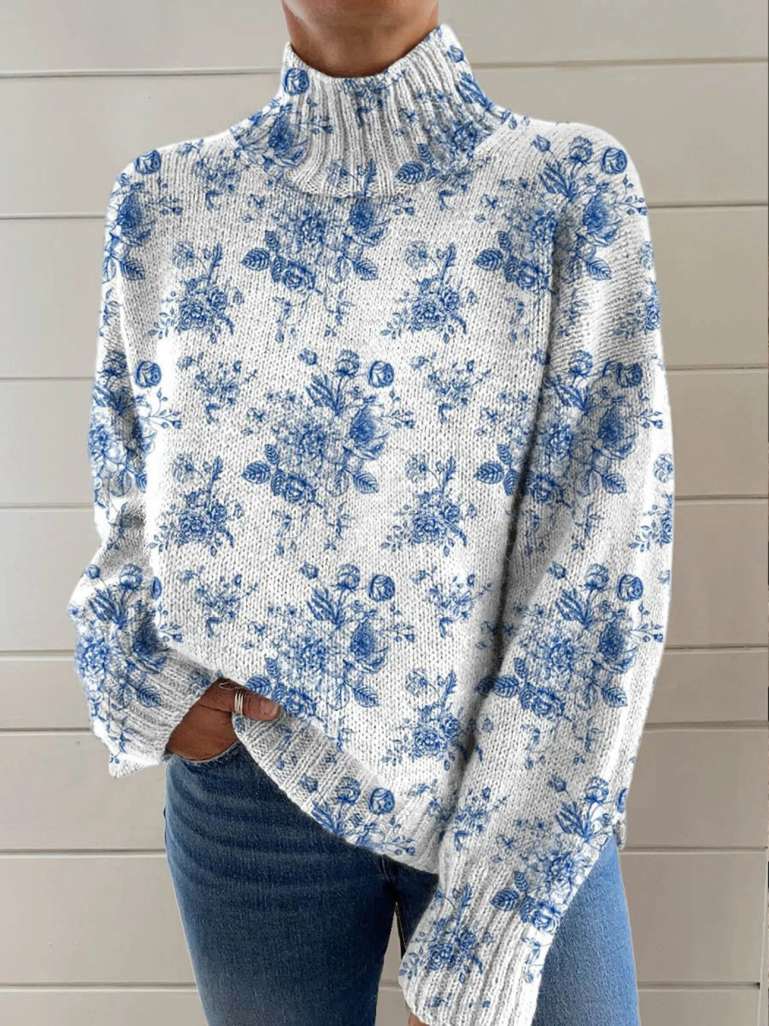 • Perfect voor zowel casual als formele gelegenheden                Ruby™ | Coltrui met Bloemenpatroon