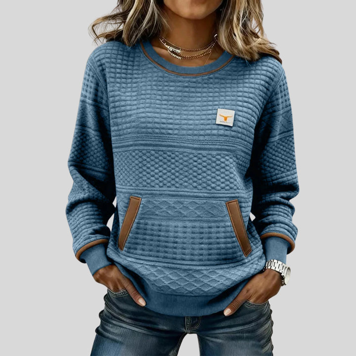 Cloé | Gewatteerde sweater met ronde hals voor dames