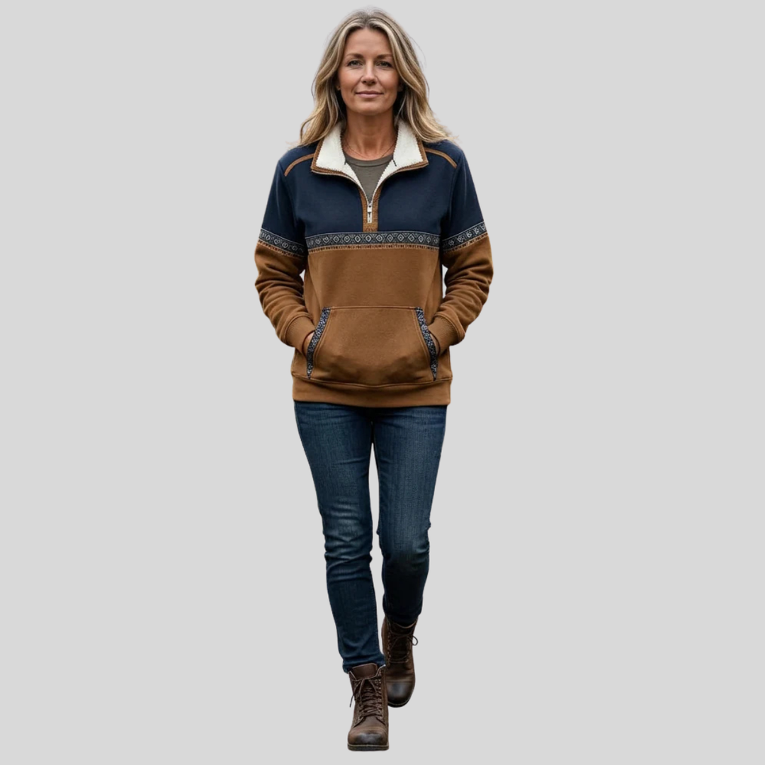 Alvette™ | Trui met kraag en halve ritssluiting