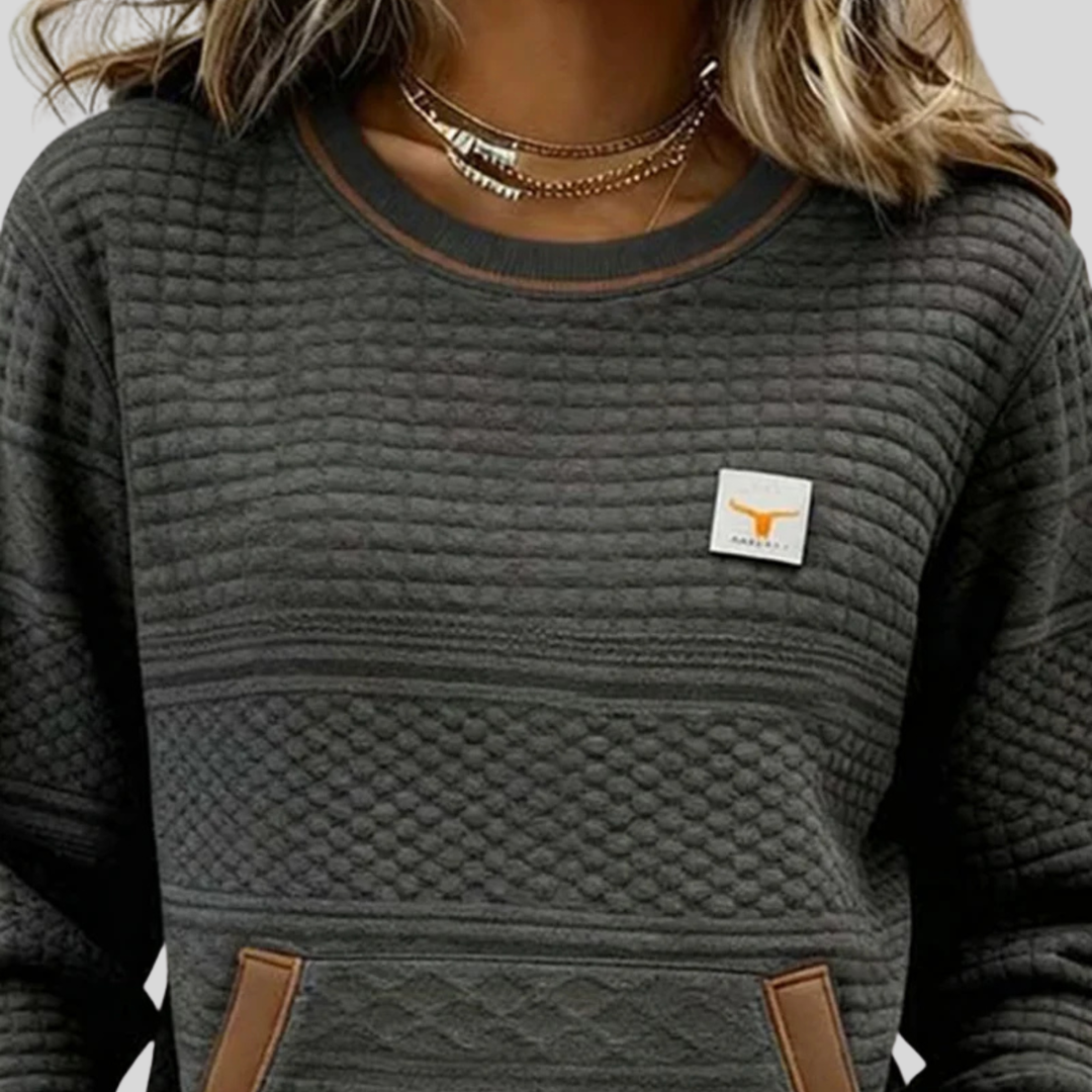 Cloé | Gewatteerde sweater met ronde hals voor dames