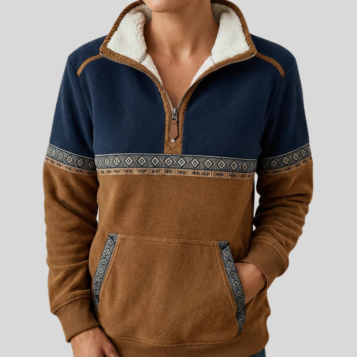 Alvette™ | Trui met kraag en halve ritssluiting
