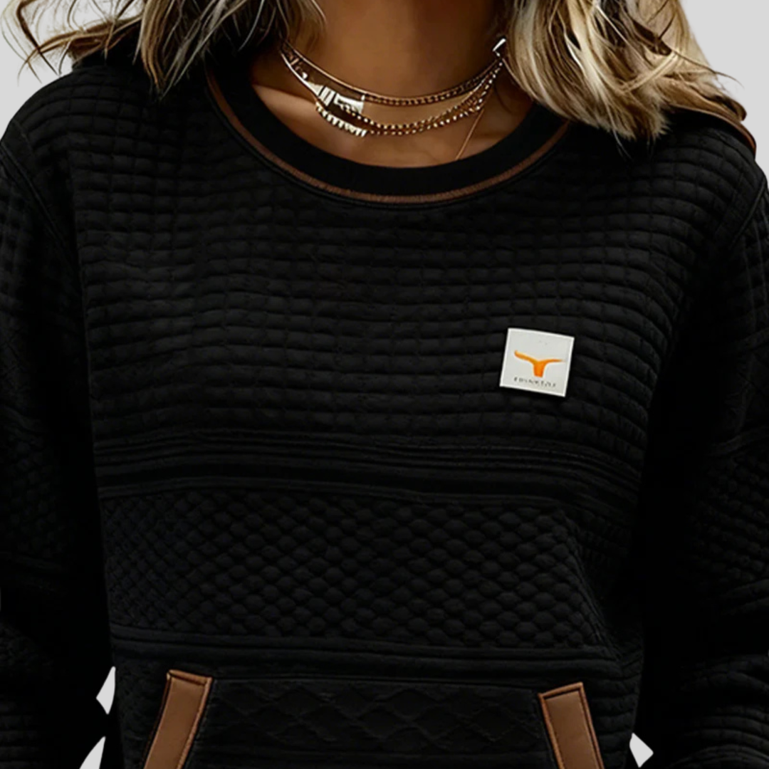 Cloé | Gewatteerde sweater met ronde hals voor dames