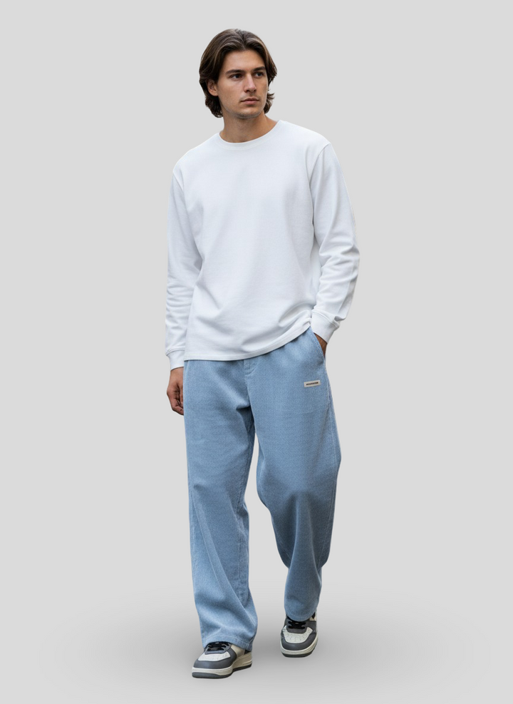Lucas | Wijde Ribfluweel Broek