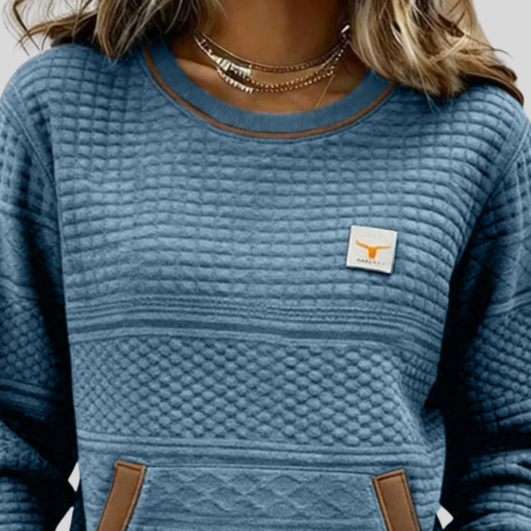 Cloé | Gewatteerde sweater met ronde hals voor dames