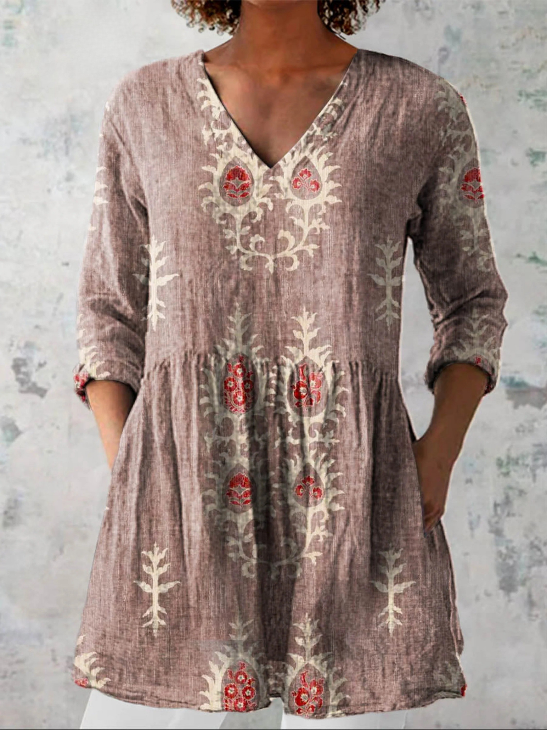Blair | Lange Blouse met expressief patroon