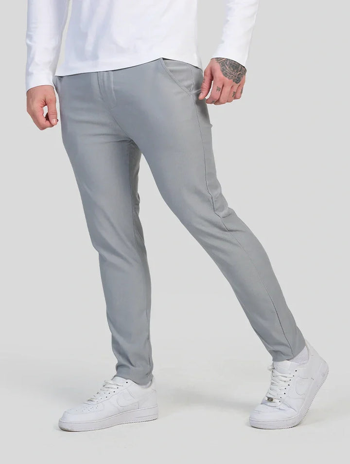 Felix Slim Fit Stretch Broek Heren - Lichtgrijs