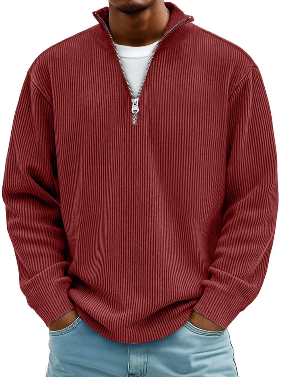 Mats | Comfortabele Rib Zipper