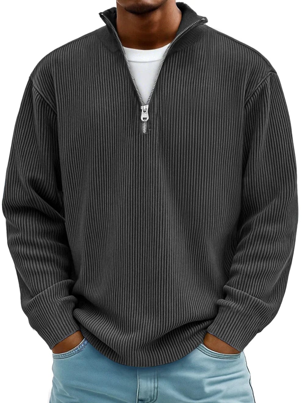 Mats | Comfortabele Rib Zipper