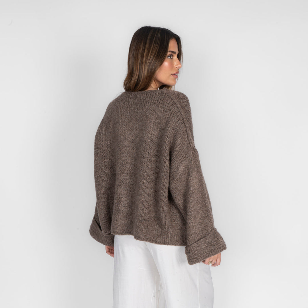 Oversized cardigan met zachte mouwen
