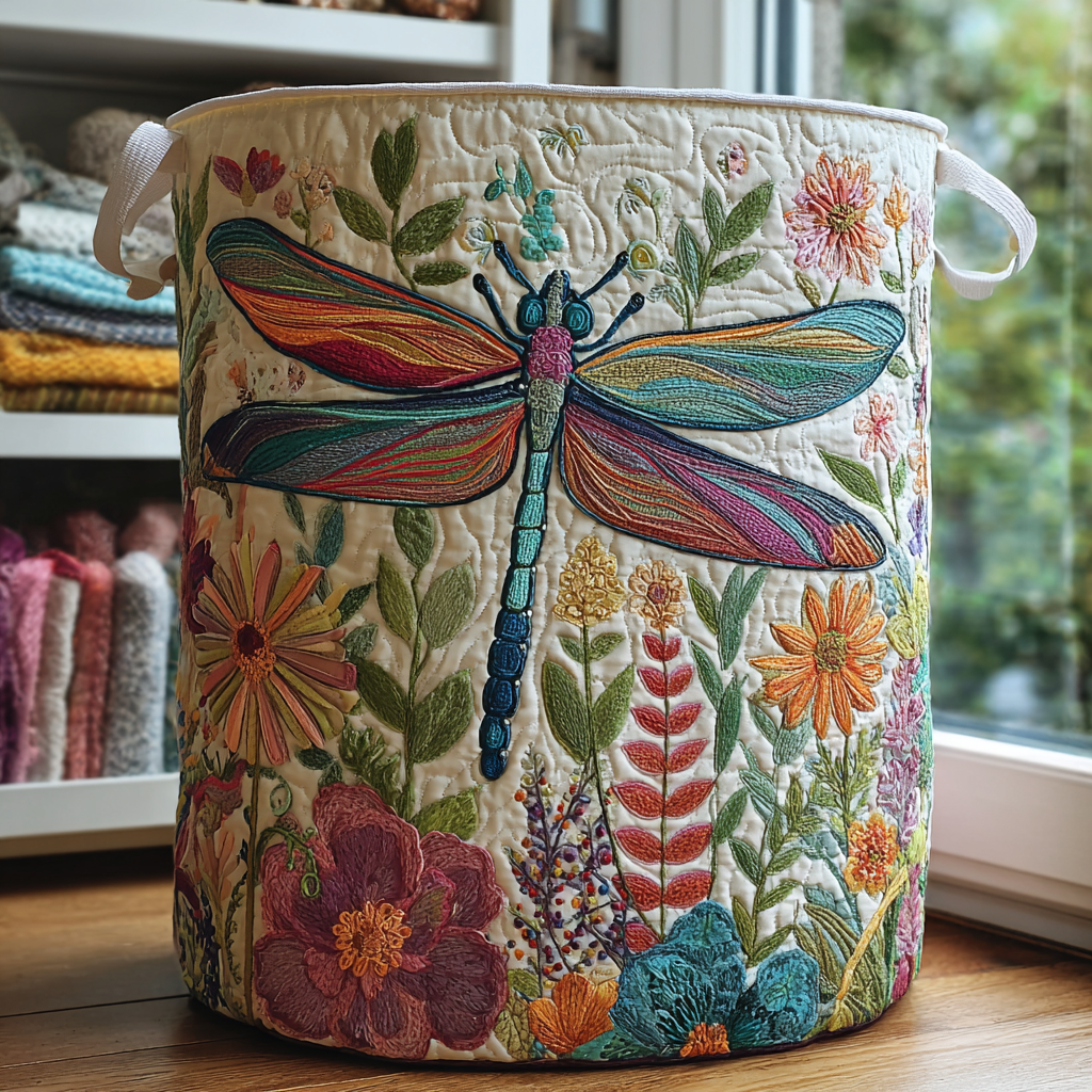 Libelle en Bloemen | Gevuld Opbergmand