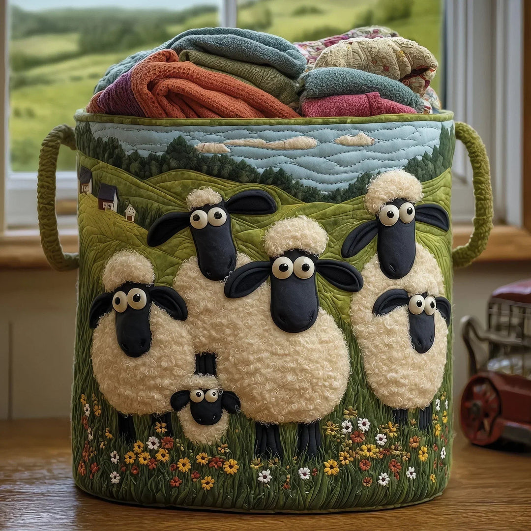 Mouton en Bloemen | Gequilt Opbergmand
