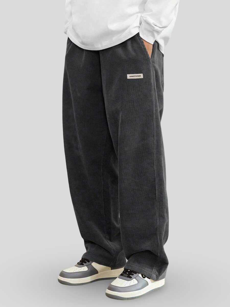 Lucas | Wijde Ribfluweel Broek