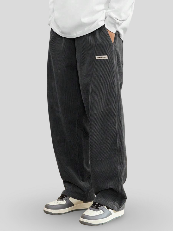 Lucas | Wijde Ribfluweel Broek