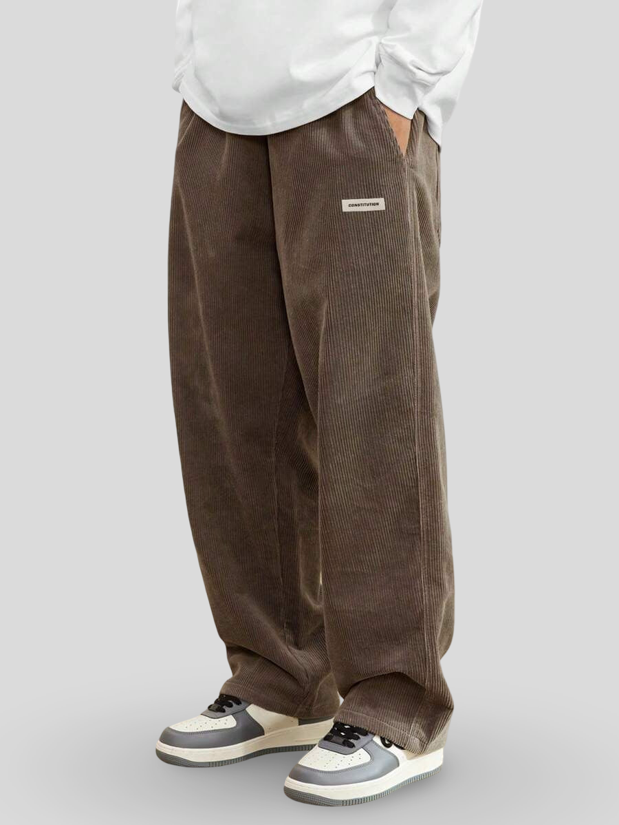 Lucas | Wijde Ribfluweel Broek