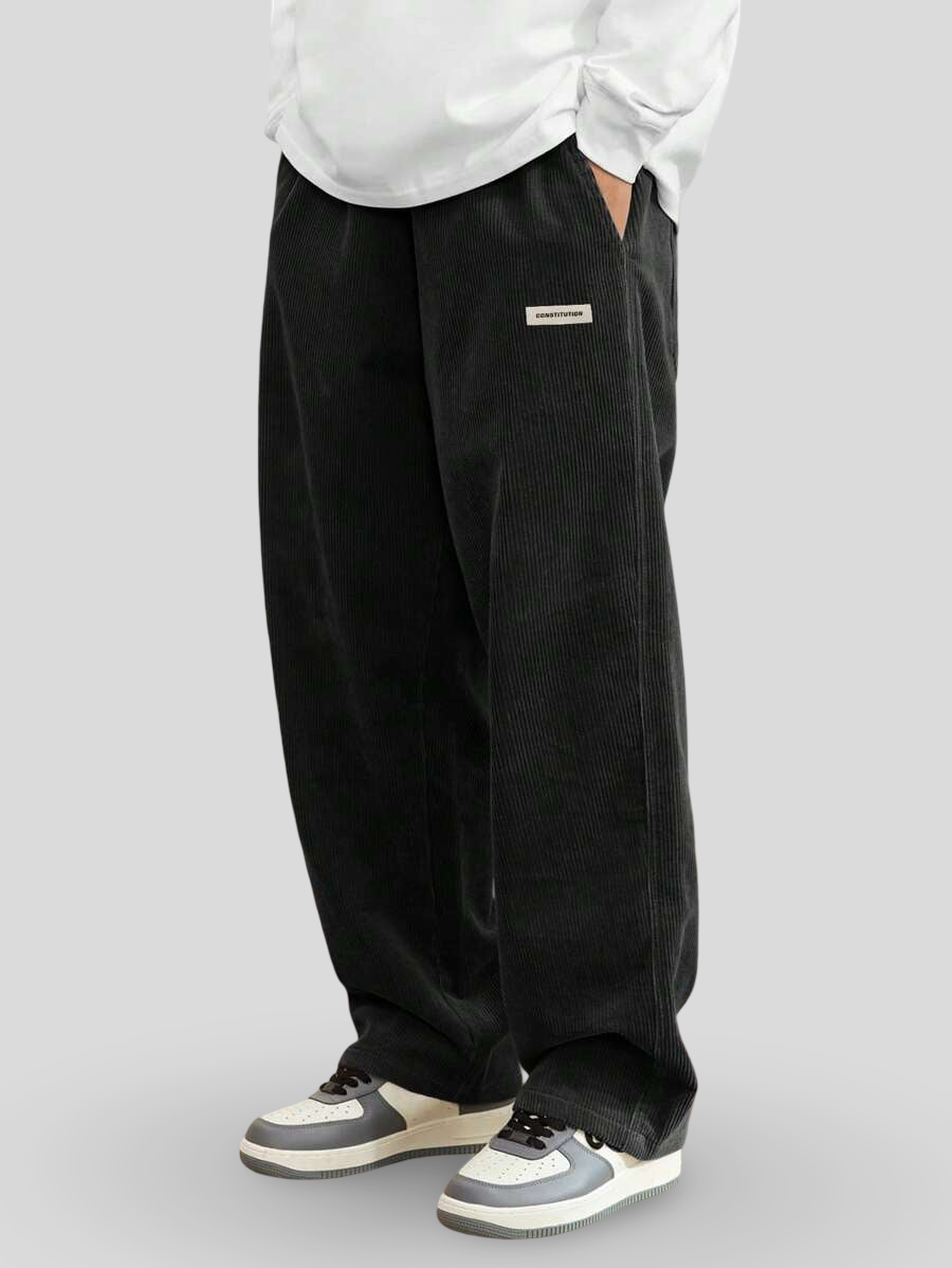 Lucas | Wijde Ribfluweel Broek