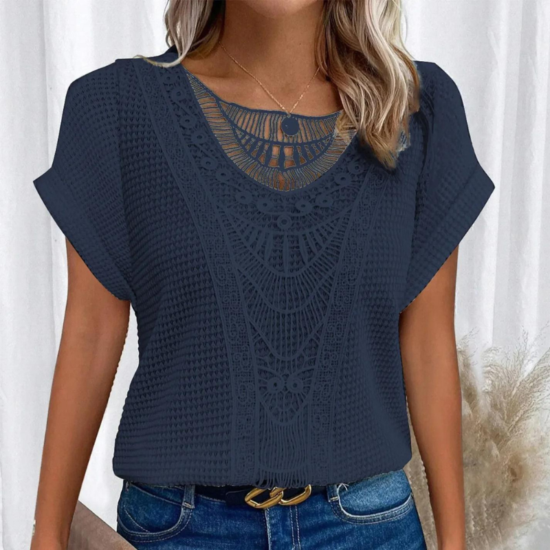 Sandrine | Top met kantpatroon