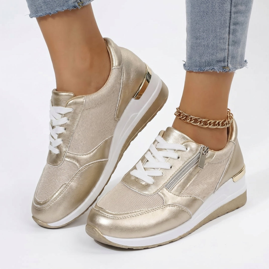 Julia | Orthopedische Sneakers met Veters en Zijsluiting