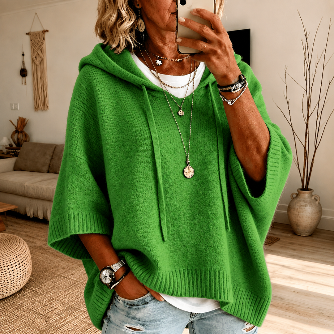 Margaux™ | Groene Poncho met Capuchon