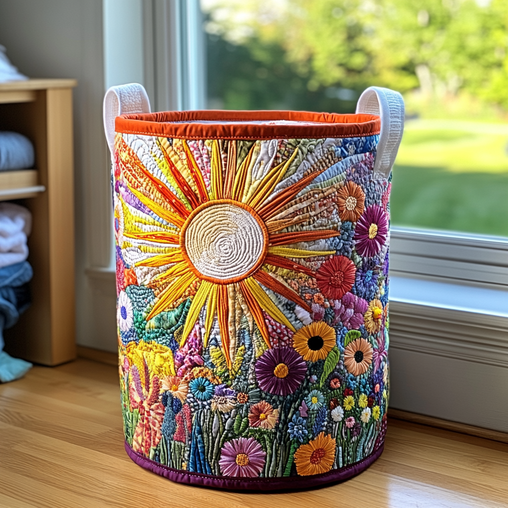 Zonnebloem en Bloemen | Gevoerde Opbergmand