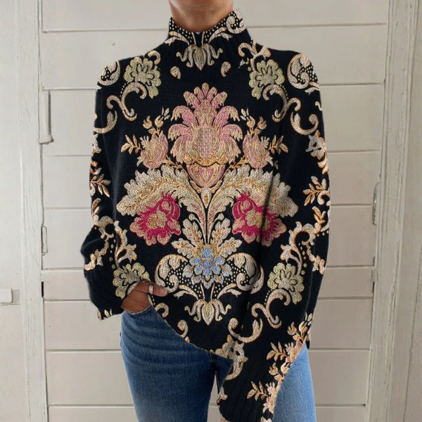 Harper™ | Vintage Coltrui met Bloemenpatroon