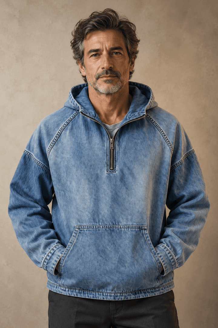Maarten | Comfortabele Denim Hoodie