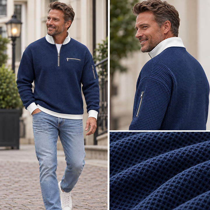 Quinten | Gestructureerde Half-Zip Trui