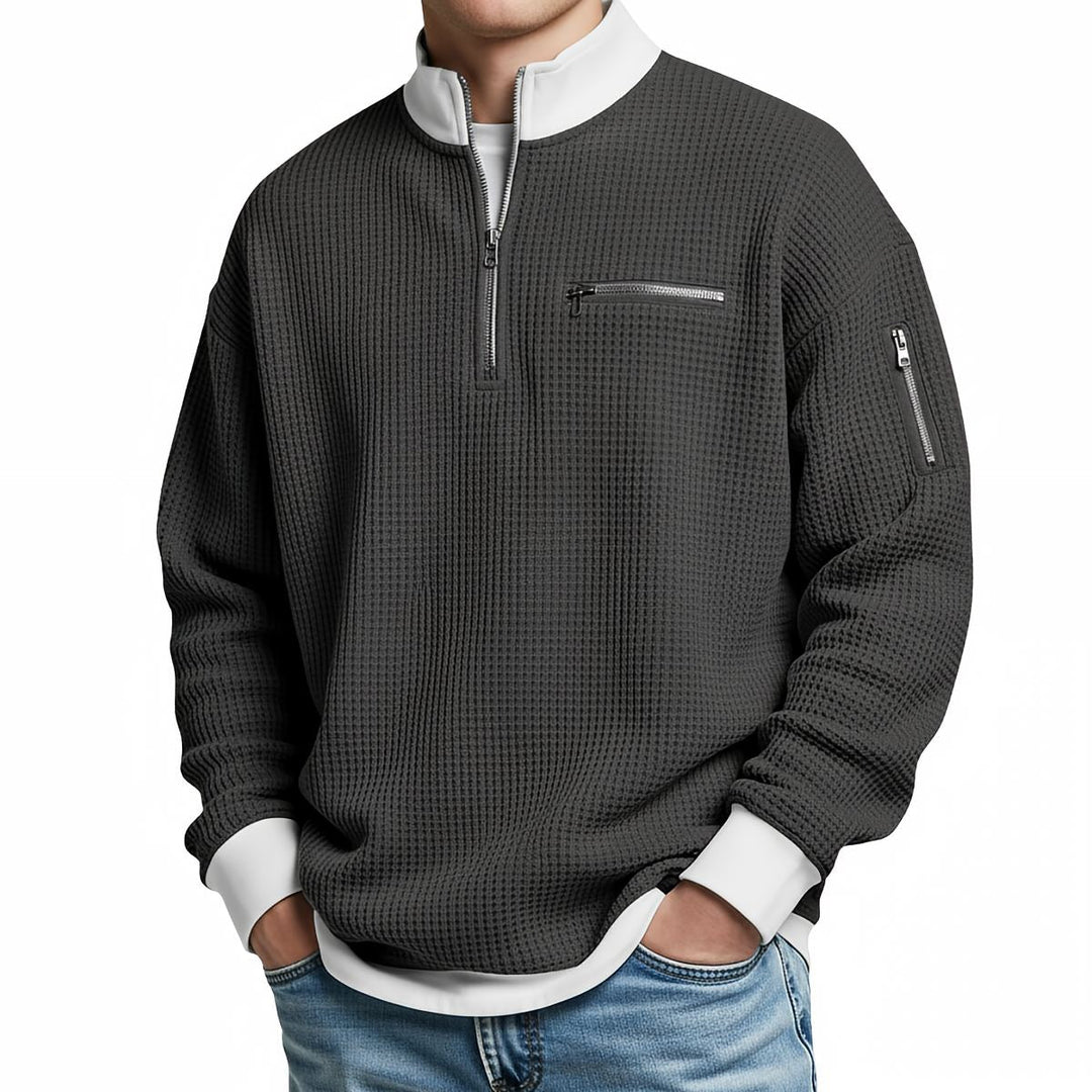 Quinten | Gestructureerde Half-Zip Trui