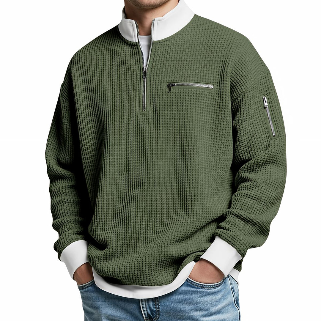 Quinten | Gestructureerde Half-Zip Trui