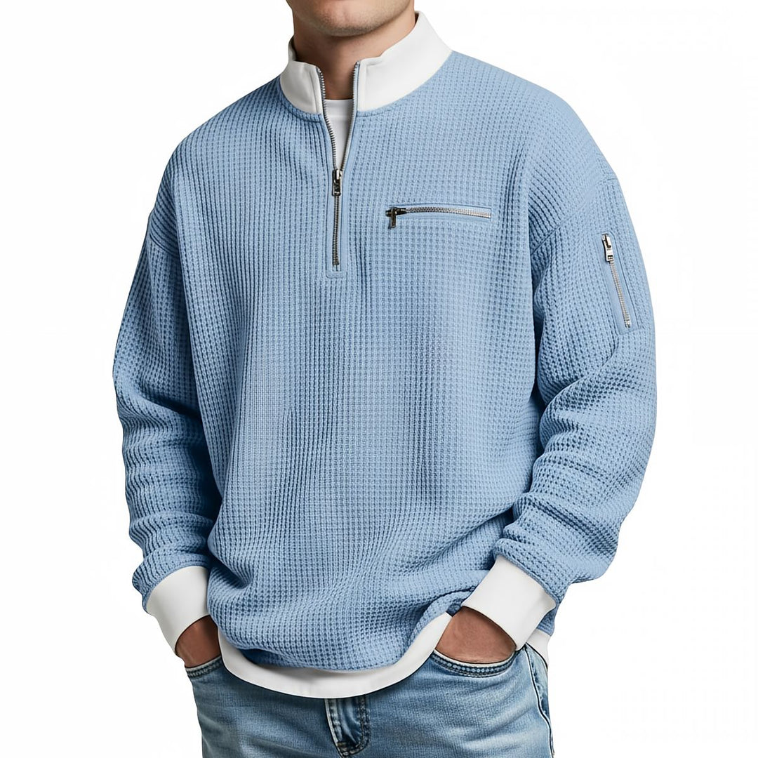 Quinten | Gestructureerde Half-Zip Trui