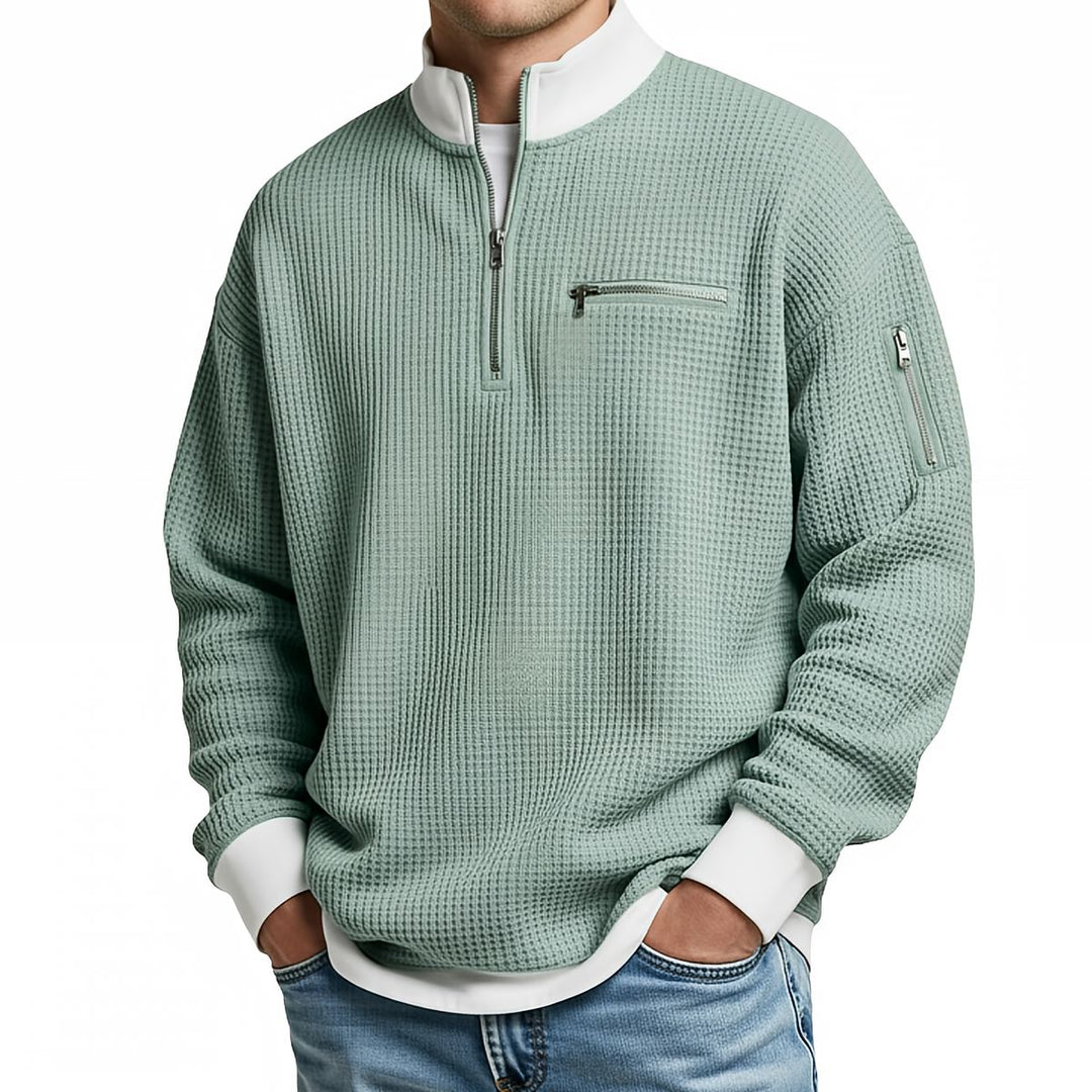 Quinten | Gestructureerde Half-Zip Trui