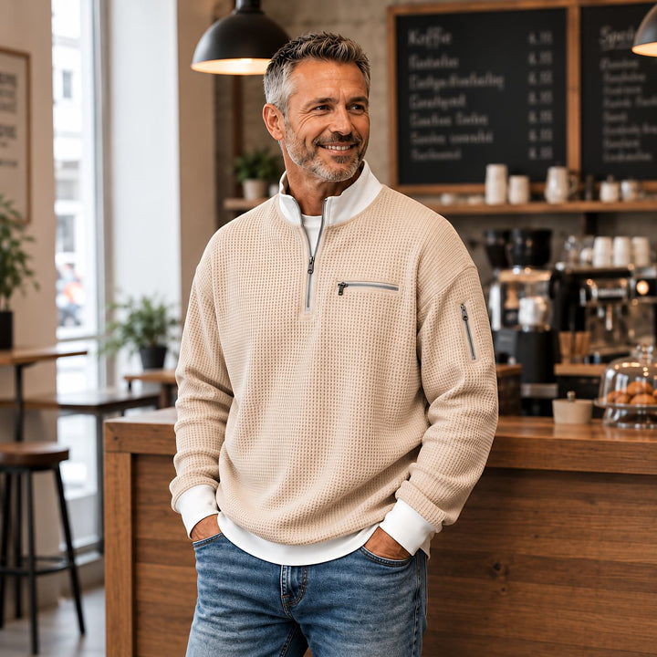 Quinten | Gestructureerde Half-Zip Trui