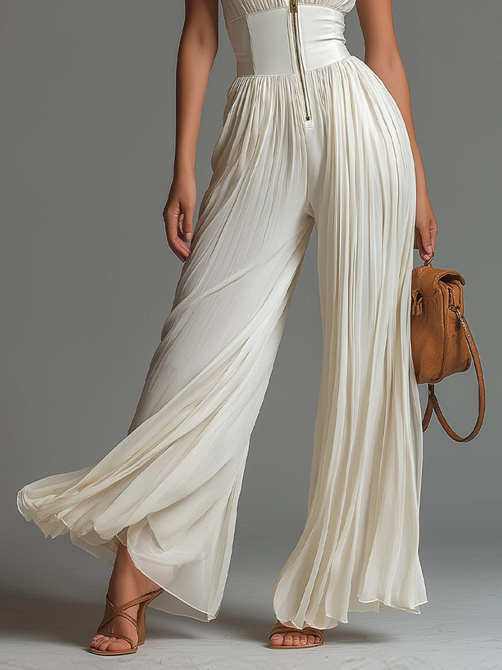 Mariella™ | Elegante Mouwloze Jumpsuit met Plooien