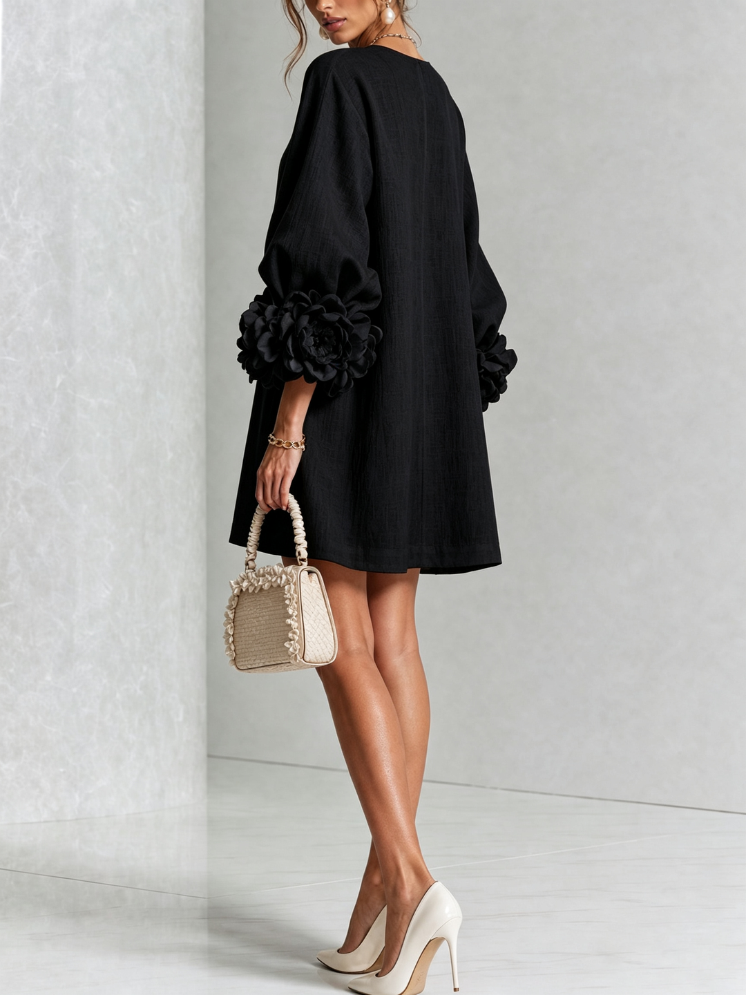 FLORENCE | FLORAL KNOP-JURK MET MINI-LENGTE
