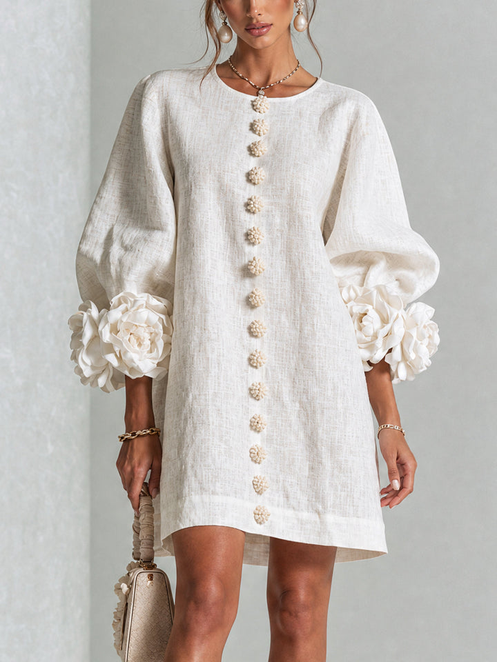 FLORENCE | FLORAL KNOP-JURK MET MINI-LENGTE