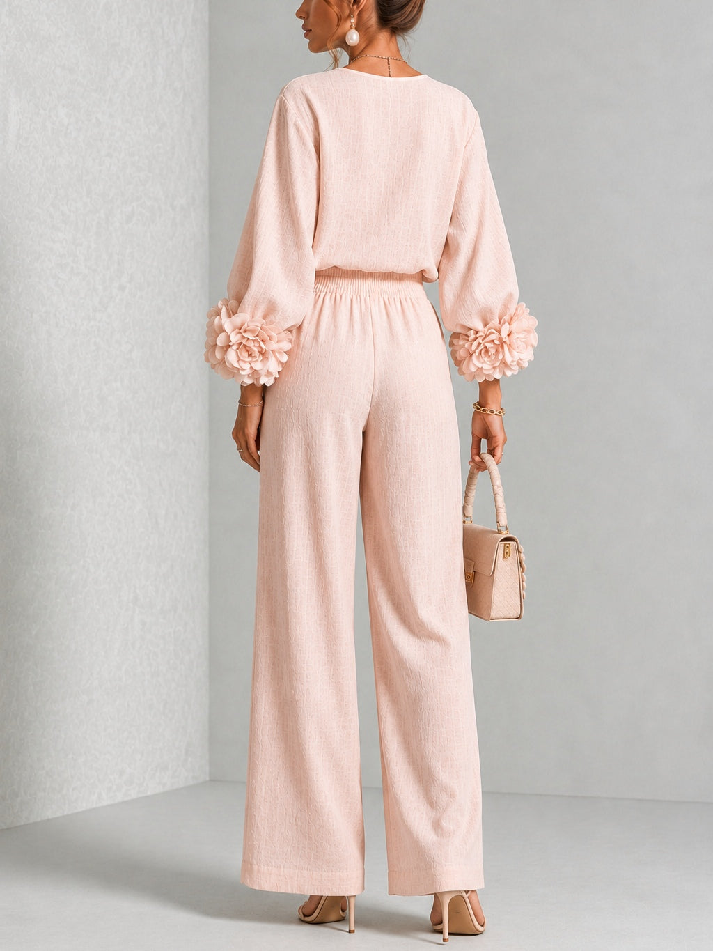 Rosalie | Tweedelige set met florale manchetten