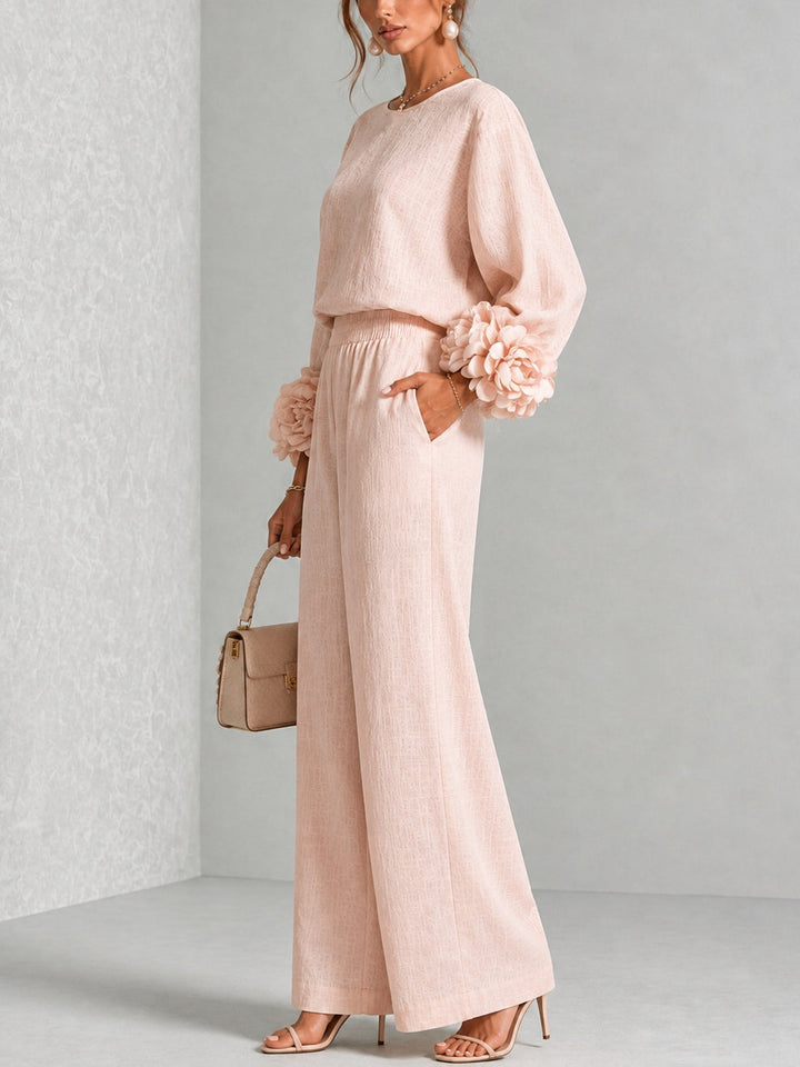 Rosalie | Tweedelige set met florale manchetten