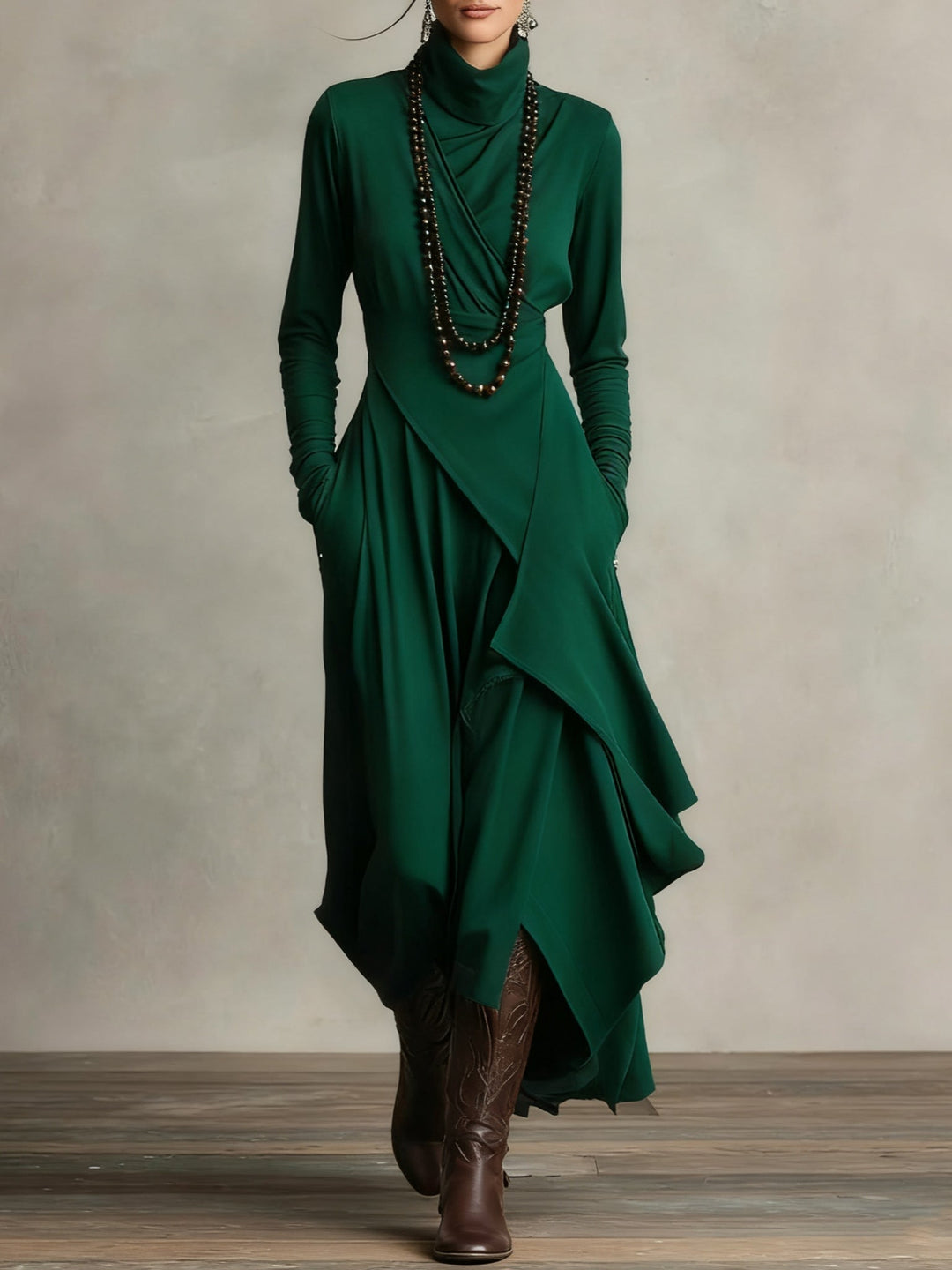 Genevieve | Lange jurk met col