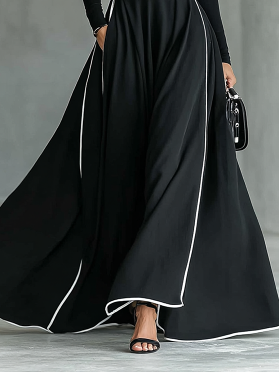 Gina | Elegante Maxijurk met Hoge Kraag