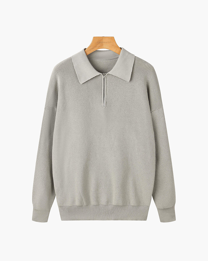 Arno | Katoenen Half-Zip Trui
