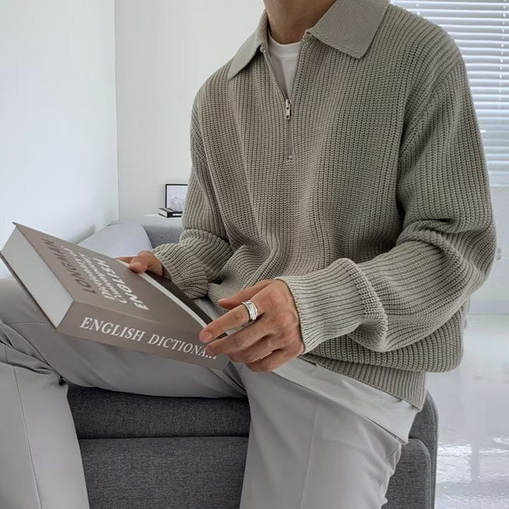 Arno | Katoenen Half-Zip Trui