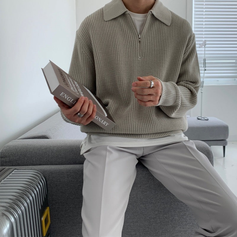 Arno | Katoenen Half-Zip Trui