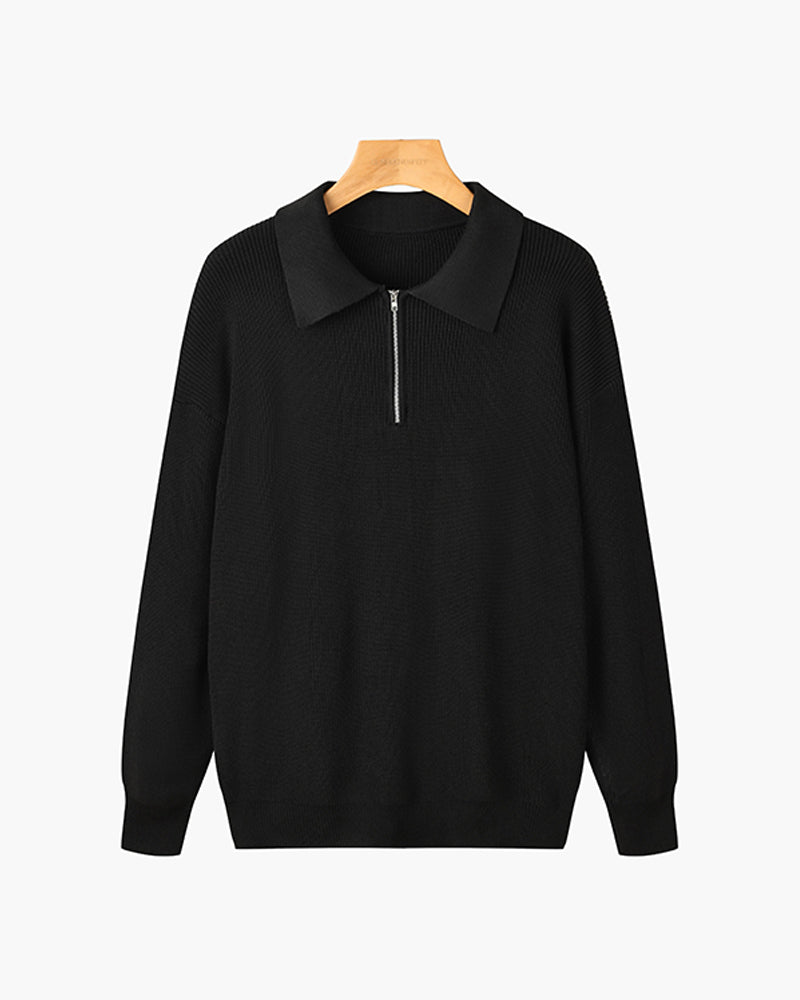 Arno | Katoenen Half-Zip Trui
