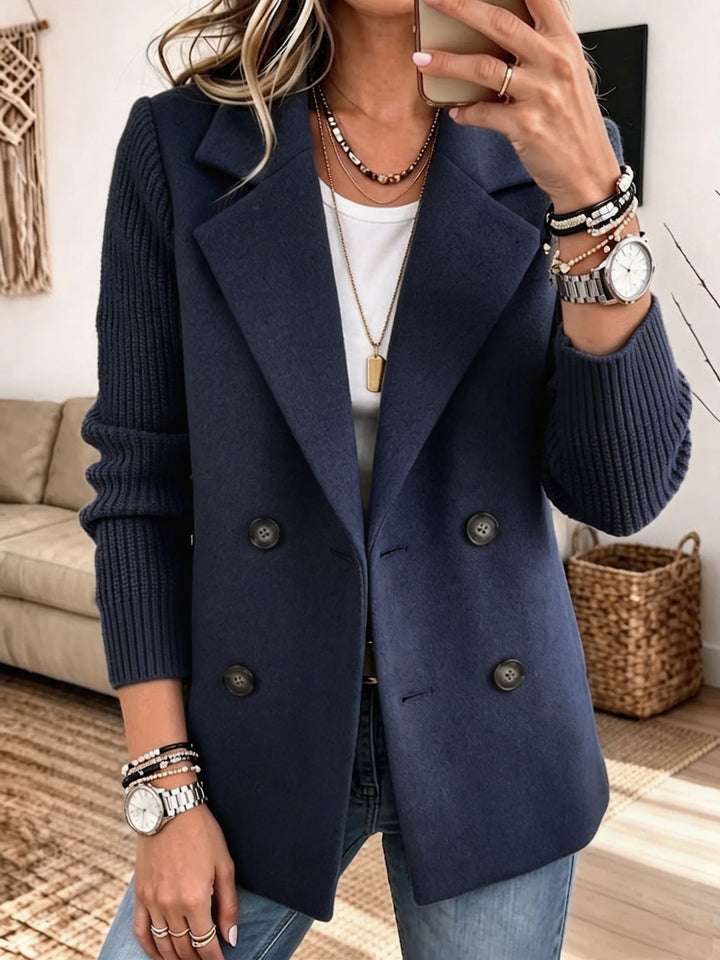 Carla | Elegante Blazer met Gebreide Mouwen